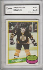Ray Bourque Rookie Card 1980-81 O-Pee-Chee op #140  rc hof grade 6.5 gma