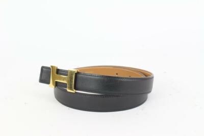 Hermès Black x Brown 24mm Reversible H Logo Belt Kit 830her28 | eBay