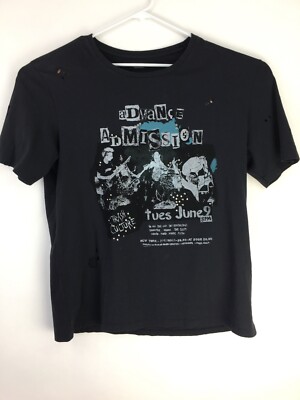 Zara Man Trash Culture Advance Admission Distressed Black Graphic