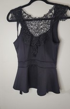 Blu Planet Women's Black Sleeveless Top Blouse - Dressy "Made In USA" - Large
