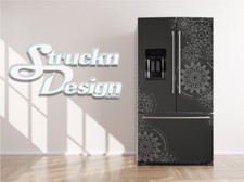 Gears Mechanical Drawing Technical Fridge Freezer Wrap Side Door Vinyl Decal