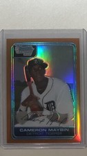 2006 BOWMAN CHROME CAMERON MAYBIN ORANGE REFRACTOR #’D 10 / 25 Yankees New Slugr