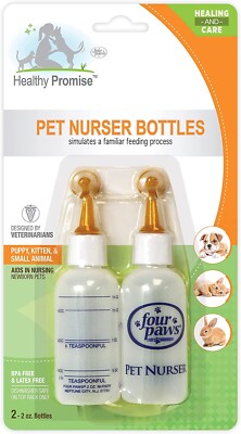 Four Paws Healthy Promise Pet Nurser Bottles Size 2 Oz Nursing - Free Shipping