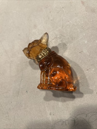 Westmoreland  Amber Glass Dog Figurine