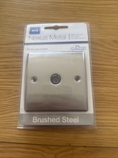 British General Nexus Metal Brushed Steel Tv Co-axial Socket New 