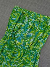 Lilly Pulitzer Dress Womens XS Green Floral Strapless Sundress Pima Cotton