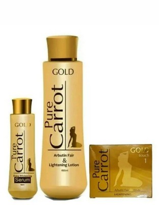 Pure Carrot Gold Arbutin Body Lotion & Serum Set Brightening Moisturizing