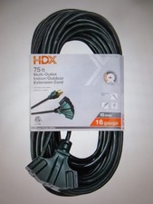 HDX 75 ft. 16/3 Light Duty Indoor Outdoor Extension Cord with Multiple Outlet