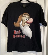 Vintage Disney Grumpy Snow White  The 7 Dwarfs Bah Humbug Black T Shirt Men  s L