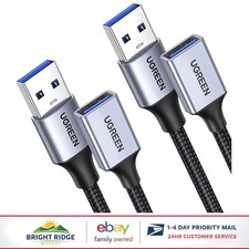 USB 3.0 Extension Cable 2 Pack, 6 FT Braided Male to Female USB Extender