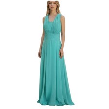 Azazie A-Line Strapless Chiffon Convertible Dress Spa Tea Blue 6