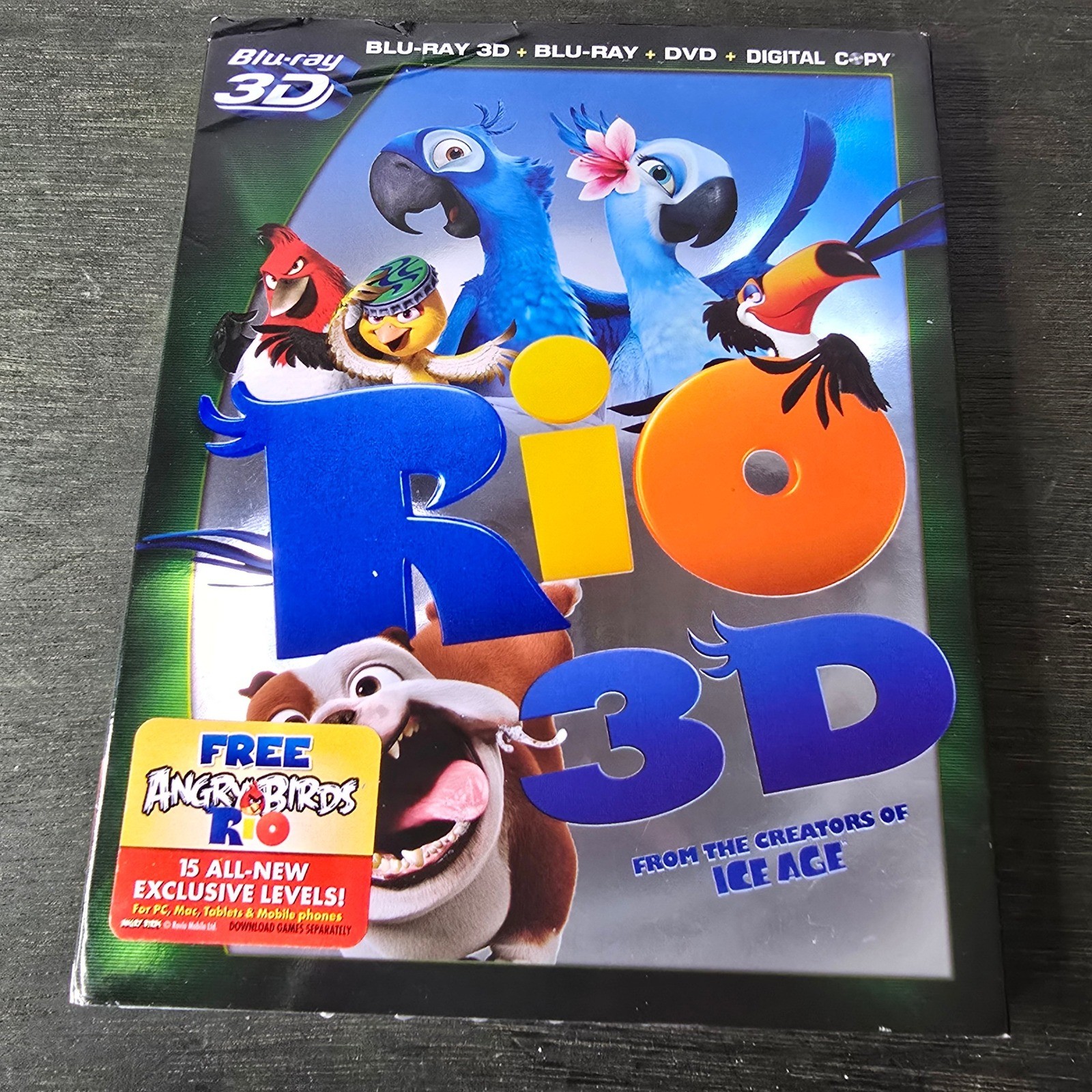 Rio 3D Blu-ray DVD Digital Copy Combo Pack Lenticular Slipcover New ...