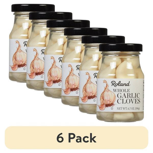 Paquete de 6 dientes de ajo enteros en salmuera tarro de 6,7 oz ingrediente de cocina fresco conservado
