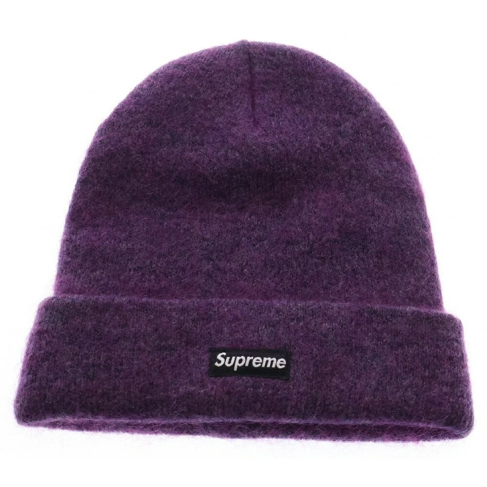Supreme 24Aw Mohair Beanie Hat couleur violette pavage Thrift Placard AC726