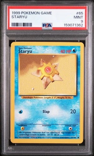 1999 POKEMON BASE SET UNLIMITED #65 STARYU PSA 9