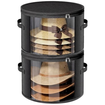 2 Pack Stackable Hat Storage Boxes, Hold up to 7-9 Hats