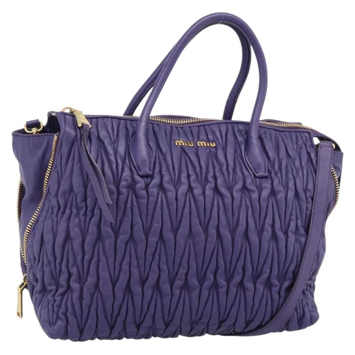 Purple Leather Exterior Miu Miu Bags & Handbags for Women for sale