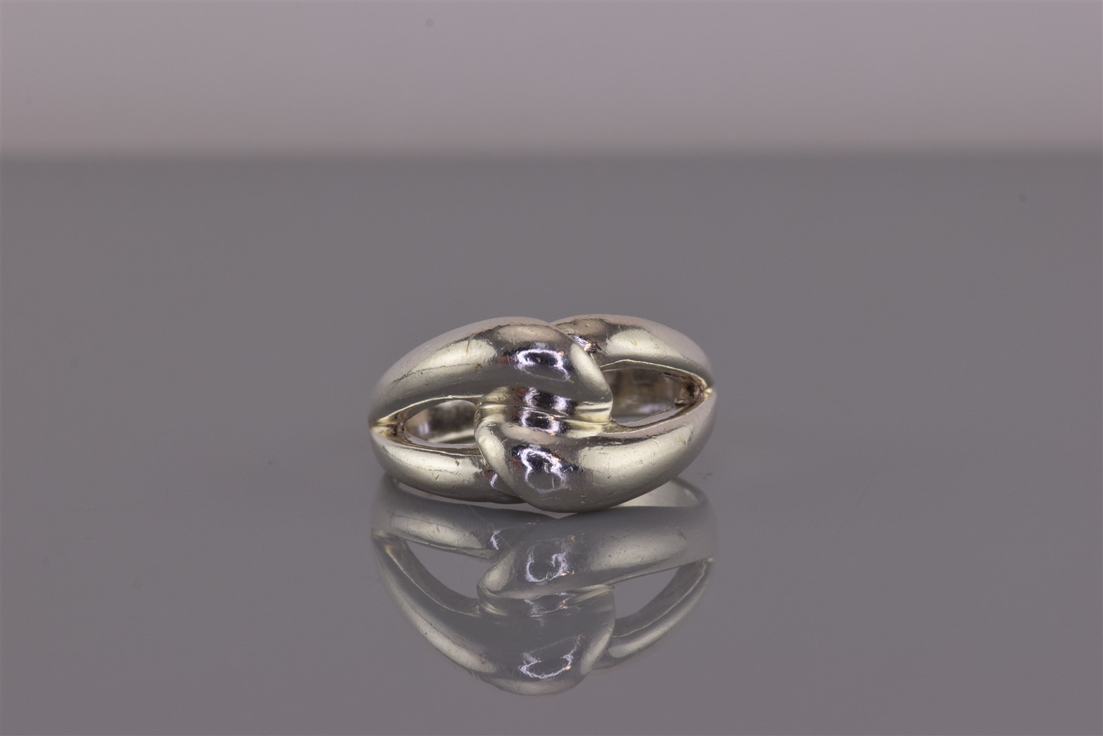 Sterling Silver Interlocking Puffy Loop Crossover… - image 1