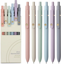 Gel Pens, 6pcs 0.7mm Fine Point Black Ink, Smooth Writing Pens for Journaling, N