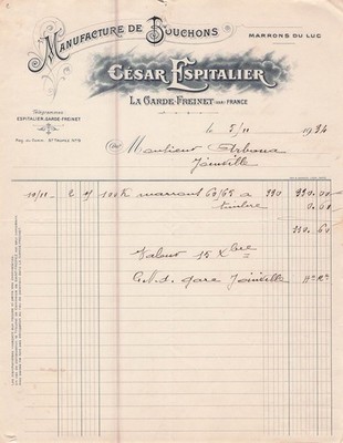 83 LA GARDE FREINET couchonnier ESPITALIER 1934 caps