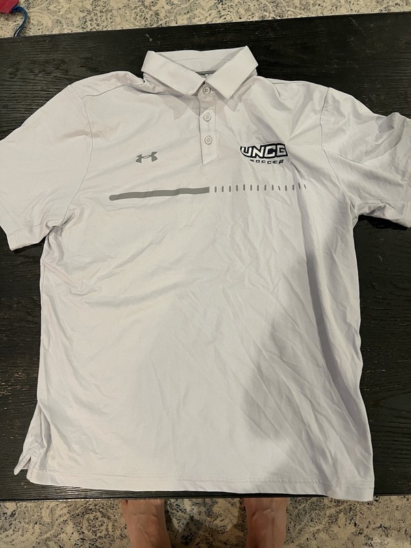 UNCG Soccer Under Armour Polo Shirt Gray Large Greensboro