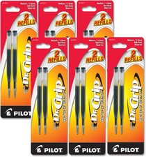 Pilot Dr. Grip Center of Gravity Ballpoint Pen Refills, Medium Point, Black Ink,