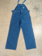 NOS Carhartt R07 DST Carpenter Mens 40x34 Washed Blue Denim Bib Overalls