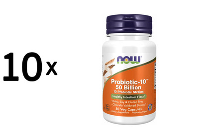 10 x Now Foods Probiotic-10  50 Billion (50) (699,98 EUR/kg)