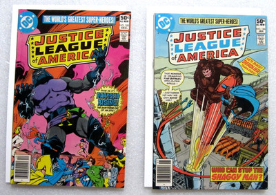 JUSTICE LEAGUE AMERICA #185 #186 1980 DC COMICS DARKSEID GEORGE PEREZ - BOARDED