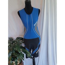 Zoot Mens Tri Suit Blue Black Sleeveless Triathlon One Piece Padded Size Large