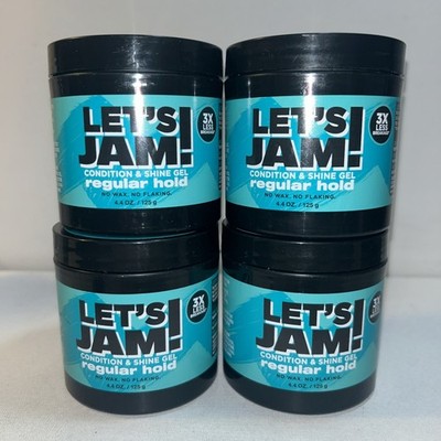 4 New Let s Jam Condition & Shine Gel Regular Hold 4.4 Oz Each 