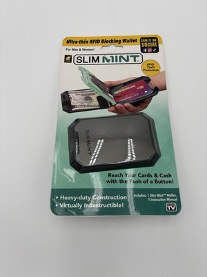 Slim Mint Wallet Ultra-Thin RFID-Blocking, AS-SEEN-ON-TV, ID Theft Protection. F