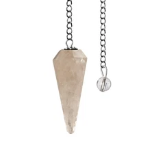 Smoky Quartz Pendulum Crystal Stone, Faceted Pendulum Divination Tools, Dowsing 