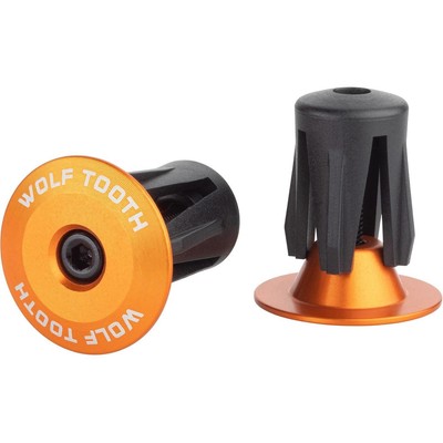 Wolf Tooth Alloy Bar End Plugs Orange One Size