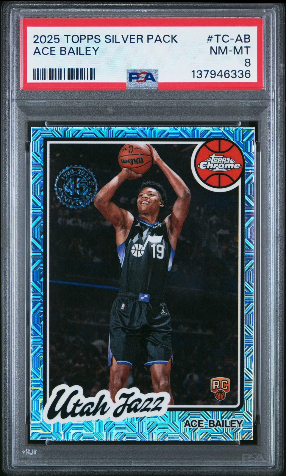 2025 Topps Silver Pack 1980-81 Topps Chrome Basketball Ace Bailey Rookie PSA 8