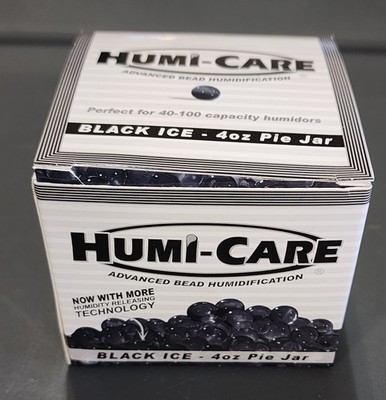Humi-Care Black Ice 4oz Cigar Humidor Humicare Gel Pie Jar - New