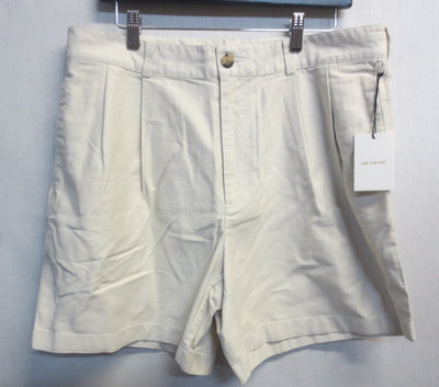 AIME LEON DORE MEN'S PLEATED SHORTS - LARGE - BEIGE