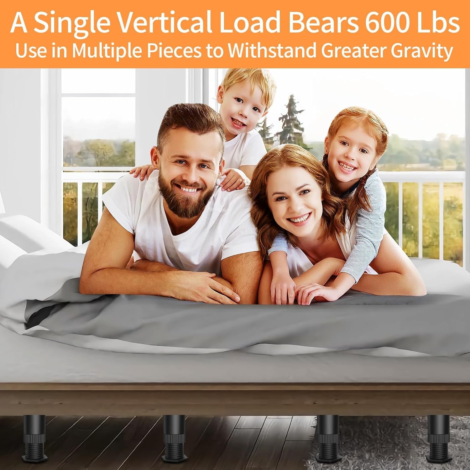 1/8 PCS Adjustable Bed Support Legs Frame Support Legs for King Queen Bed Slats