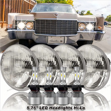4pcs 5.75 5-34 Chrome Led Headlights For Cadillac Deville 62-74 Calais 65-1974