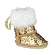 H.E.B. Destination Holiday Fur Boot Christmas Ornament 3.3"
