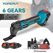 6 Speeds Oscillating Multi Tool Cordless Sander Scraper Saw + 2x 21V Batteries