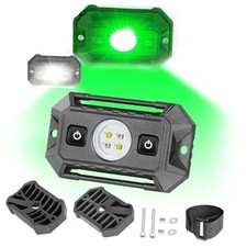 LED UTV Dome Light with Switch, 12V Universal Roll Bar Mount LED Green/White
