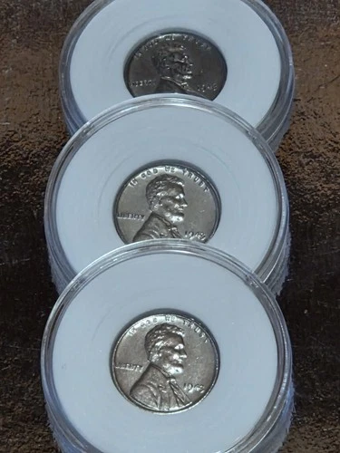 ☄️1943 Steel Wheat Pennies Uncirculated ( Lot Of 3 )