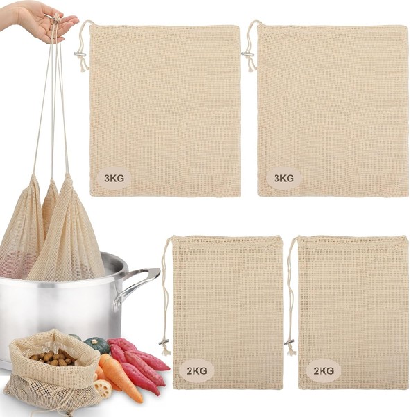 Set 4 Malla para Cocer Garbanzos, Bolsa para Coccion, Bolsa para Legumbres