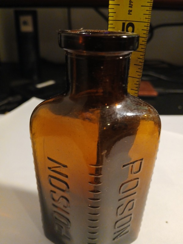 Amber poison bottle 4 3/4" High KV