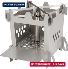 Wood Burning Camping Rocket Stove, Portable Backpacking Stainless Steel Wood Sto