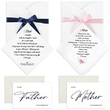 Wedding Handkerchiefs Mother Of The Bride Father Gifts From Daughter Son Card