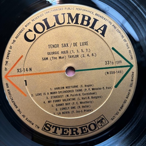 Cheesecake Cover Tenor Sax Georgie Auld, Sam Taylor Columbia XS-14-N - Picture 8 of 9