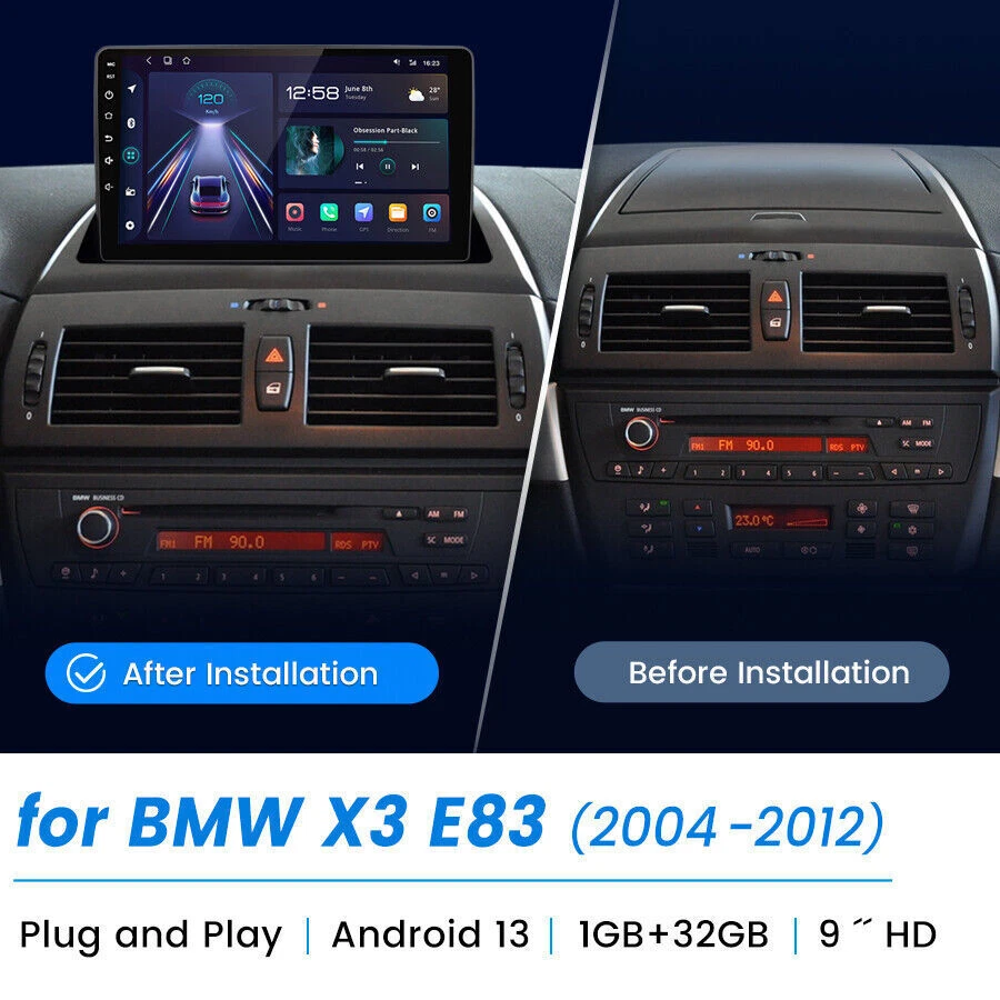 128GB For BMW X3 E83 2004-2012 Android Car Stereo Radio GPS Sat Nav WIFI CarPlay - Image 2 of 4