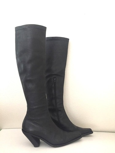black skinny knee high boots